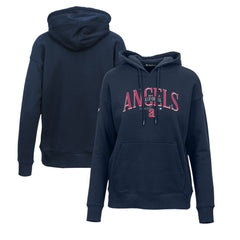 Los Angeles Angels Levelwear Women's Adorn Cooperstown Collection Retro Spellout Pullover Hoodie Navy