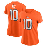 Bo Nix Denver Broncos Women's Name & Number T-Shirt - Orange sale