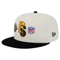 Pittsburgh Steelers New Era Corduroy 59FIFTY Fitted Hat - Cream/Black outlet