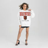 Cleveland Browns Gameday Couture Women's Sunday Drives Oversized Pullover Sweatshirt - White cheap