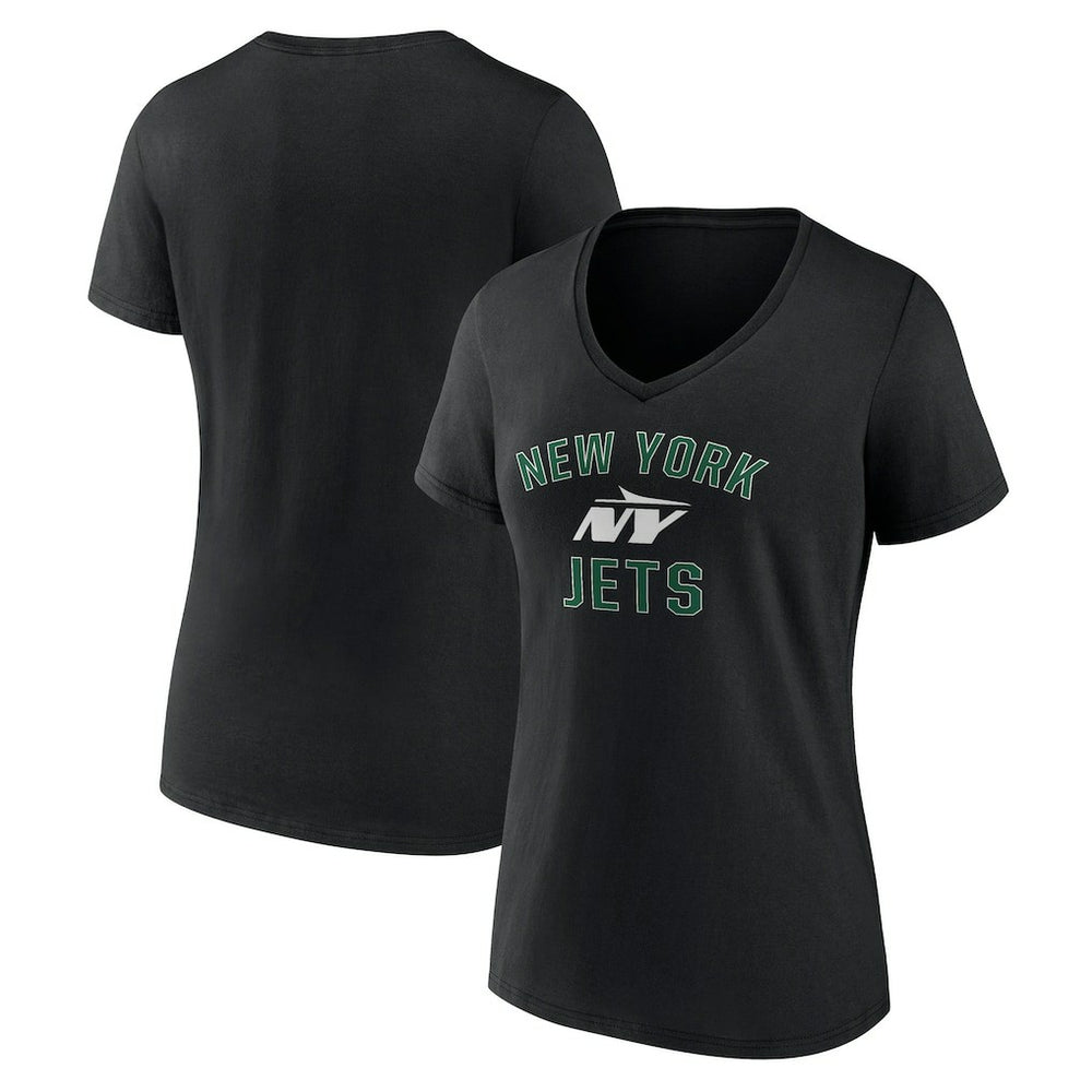New York Jets Women's Victory Arch V-Neck T-Shirt - Black discount
