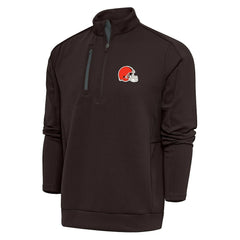 Cleveland Browns Antigua Generation Quarter-Zip Pullover Top - Brown sale