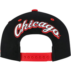 Chicago Bulls Backside Script 2-Tone Pro Crown Adjustable Hat - Black/Red discount