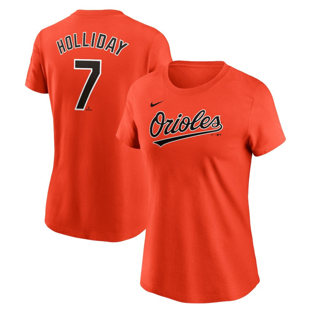 Jackson Holliday Baltimore Orioles Women's Cooperstown Collection Fuse Name & Number T-Shirt Orange