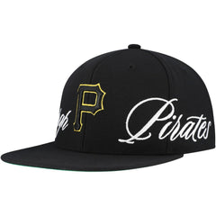 Pittsburgh Pirates Just Don x MLB Lux Script Snapback Hat Black
