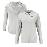 Indianapolis Colts Cutter & Buck Women's Coastline Epic Comfort Eco Recycled Raglan Pullover Hoodie - Gray on sale