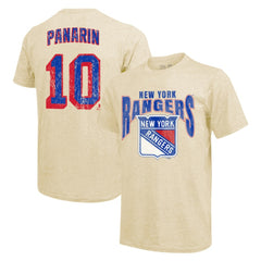 Artemi Panarin New York Rangers Majestic Threads Dynasty Name & Number Tri-Blend T-Shirt - Cream T-shirts