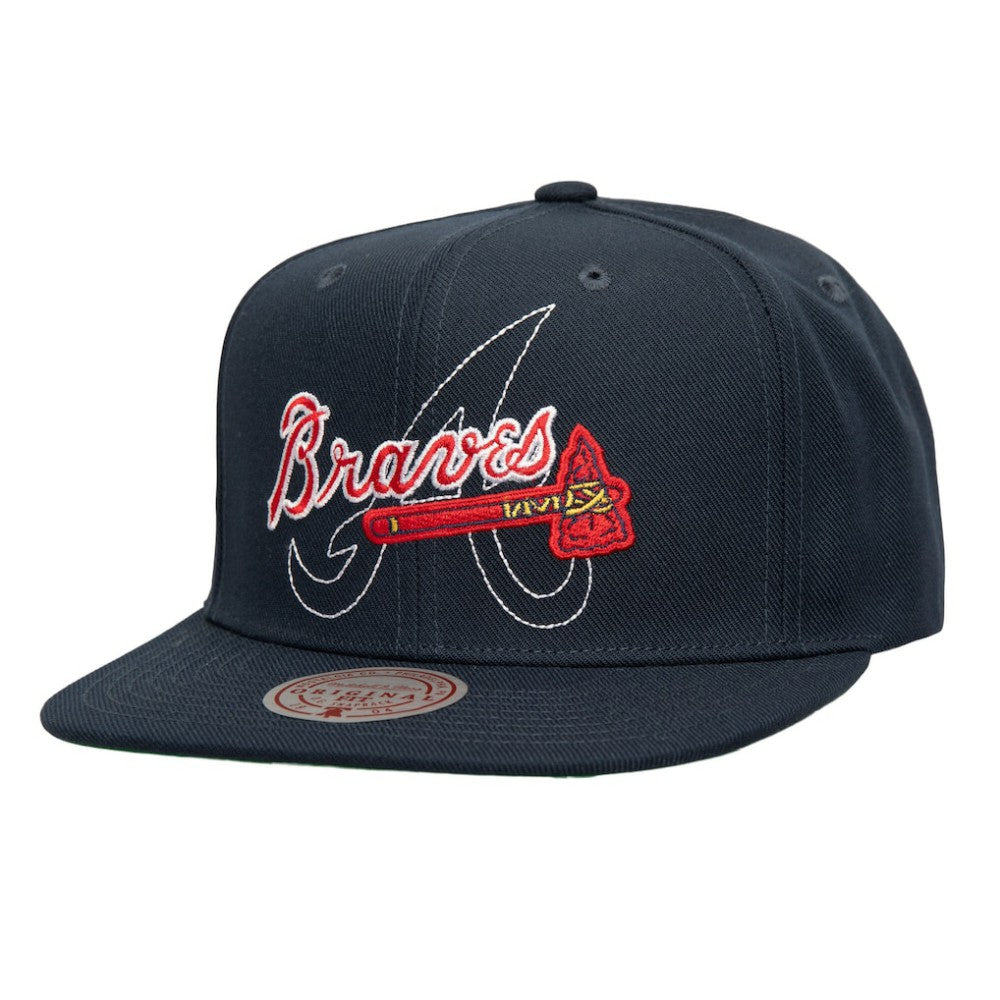 Atlanta Braves Double Up Snapback Hat Navy