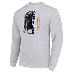 Chicago Bears Starter Half Helmet Team Graphic Tri-Blend Fleece Pullover Sweatshirt - Heather Gray discount