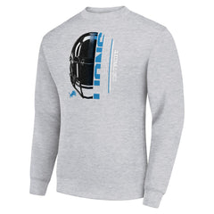 Detroit Lions Starter Half Helmet Team Graphic Tri-Blend Fleece Pullover Sweatshirt - Heather Gray for sale