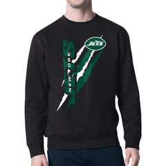 New York Jets Starter Color Scratch Team Graphic Fleece Pullover Sweatshirt - Black outlet