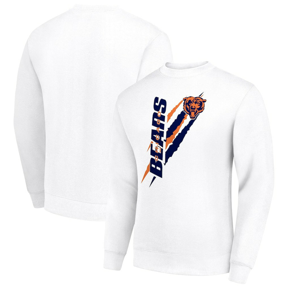 Chicago Bears Starter Color Scratch Team Graphic Fleece Pullover Sweatshirt - White discount