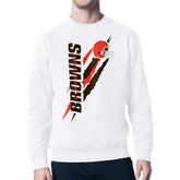 Cleveland Browns Starter Color Scratch Team Graphic Fleece Pullover Sweatshirt - White discount