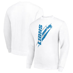 Detroit Lions Starter Color Scratch Team Graphic Fleece Pullover Sweatshirt - White on sale