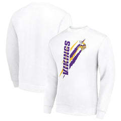 Minnesota Vikings Starter Color Scratch Team Graphic Fleece Pullover Sweatshirt - White on sale