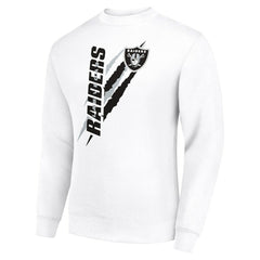 Las Vegas Raiders Starter Color Scratch Team Graphic Fleece Pullover Sweatshirt - White cheap