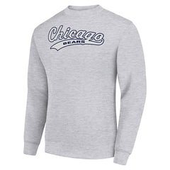 Chicago Bears Starter Tailsweep Team Graphic Tri-Blend Fleece Pullover Sweatshirt - Heather Gray for sale