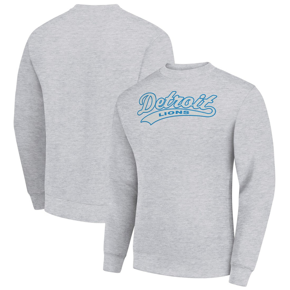 Detroit Lions Starter Tailsweep Team Graphic Tri-Blend Fleece Pullover Sweatshirt - Heather Gray outlet