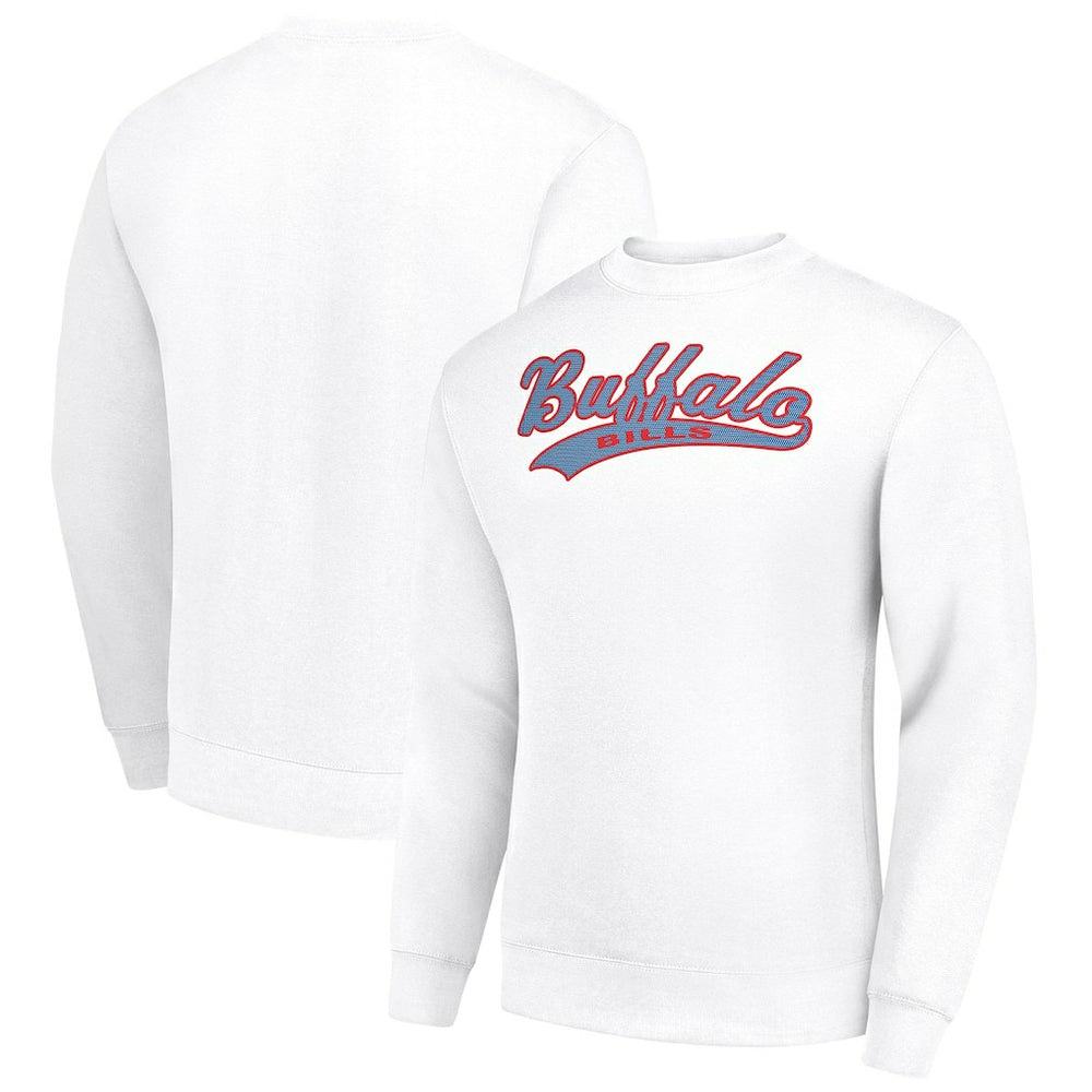 Buffalo Bills Starter Tailsweep Team Graphic Tri-Blend Fleece Pullover Sweatshirt - White online