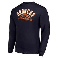 Denver Broncos Starter Half Ball Team Graphic Tri-Blend Fleece Pullover Sweatshirt - Navy outlet