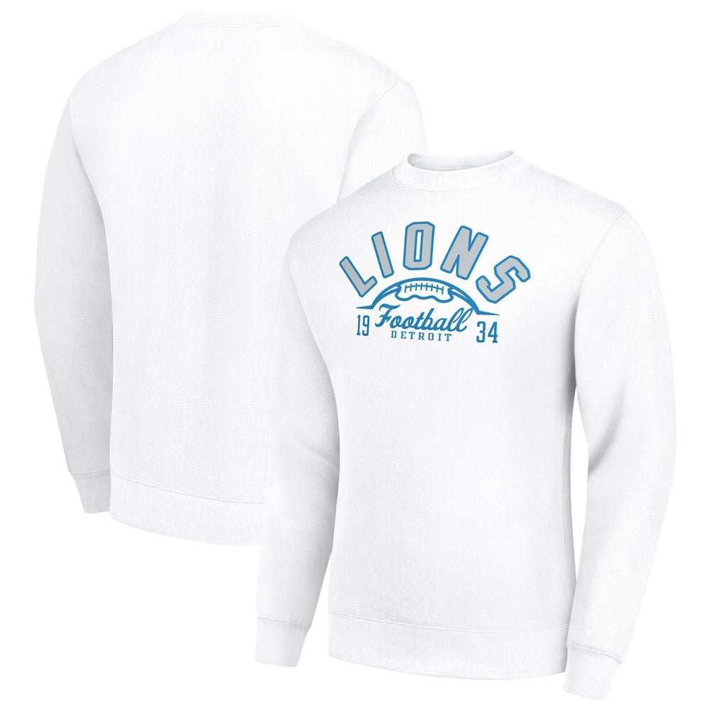 Detroit Lions Starter Half Ball Team Graphic Tri-Blend Fleece Pullover Sweatshirt - White on sale