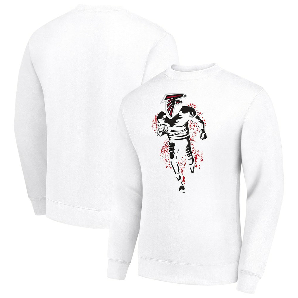 Atlanta Falcons Starter Logoface Team Graphic Tri-Blend Fleece Pullover Sweatshirt - White on sale