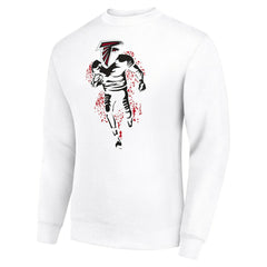 Atlanta Falcons Starter Logoface Team Graphic Tri-Blend Fleece Pullover Sweatshirt - White on sale