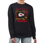 Kansas City Chiefs G-III 4Her by Carl Banks Women's Collage Graphic Fleece Pullover Sweatshirt - Black cheap