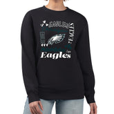 Philadelphia Eagles G-III 4Her by Carl Banks Women's Collage Graphic Fleece Pullover Sweatshirt - Black discount