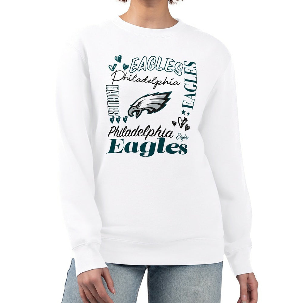 Philadelphia Eagles G-III 4Her by Carl Banks Women's Collage Graphic Fleece Pullover Sweatshirt - White online