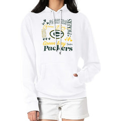 Green Bay Packers G-III 4Her by Carl Banks Women's Collage Graphic Fleece Pullover Hoodie - White sale