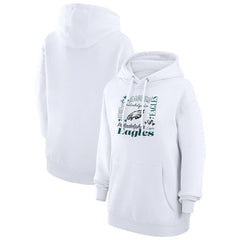 Philadelphia Eagles G-III 4Her by Carl Banks Women's Collage Graphic Fleece Pullover Hoodie - White discount
