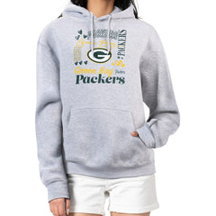 Green Bay Packers G-III 4Her by Carl Banks Women's Collage Graphic Fleece Pullover Hoodie - Heather Gray sale