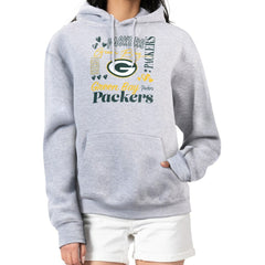 Green Bay Packers G-III 4Her by Carl Banks Women's Collage Graphic Fleece Pullover Hoodie - Heather Gray sale