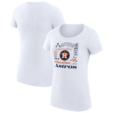 Houston Astros G-III 4Her by Carl Banks Women's Super-Slim Fit Lightweight Collage Team Graphic Crew Neck T-Shirt White