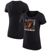 Baltimore Orioles G-III 4Her by Carl Banks Women's Super-Slim Fit Lightweight Collage Team Graphic Crew Neck T-Shirt Black