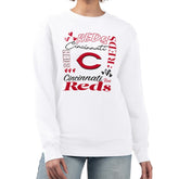 Cincinnati Reds G-III 4Her by Carl Banks Women's Collage Team Graphic Fleece Pullover Hoodie White