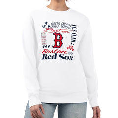 Boston Red Sox G-III 4Her by Carl Banks Women's Collage Team Graphic Fleece Pullover Hoodie White