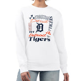 Detroit Tigers G-III 4Her by Carl Banks Women's Collage Team Graphic Fleece Pullover Hoodie White