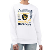 Milwaukee Brewers G-III 4Her by Carl Banks Women's Collage Team Graphic Fleece Pullover Hoodie White