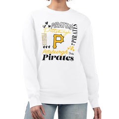 Pittsburgh Pirates G-III 4Her by Carl Banks Women's Collage Team Graphic Fleece Pullover Hoodie White