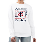 Minnesota Twins G-III 4Her by Carl Banks Women's Collage Team Graphic Fleece Pullover Hoodie White