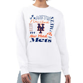 New York Mets G-III 4Her by Carl Banks Women's Collage Team Graphic Fleece Pullover Hoodie White