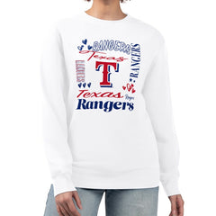 Texas Rangers G-III 4Her by Carl Banks Women's Collage Team Graphic Fleece Pullover Hoodie White
