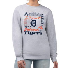 Detroit Tigers G-III 4Her by Carl Banks Women's Collage Team Graphic Fleece Pullover Hoodie Heather Gray