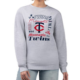 Minnesota Twins G-III 4Her by Carl Banks Women's Collage Team Graphic Fleece Pullover Hoodie Heather Gray