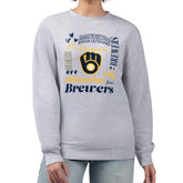 Milwaukee Brewers G-III 4Her by Carl Banks Women's Collage Team Graphic Fleece Pullover Hoodie Heather Gray