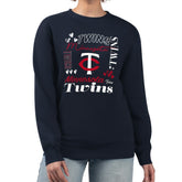 Minnesota Twins G-III 4Her by Carl Banks Women's Collage Team Graphic Fleece Pullover Hoodie Navy