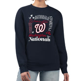 Washington Nationals G-III 4Her by Carl Banks Women's Collage Team Graphic Fleece Pullover Hoodie Navy