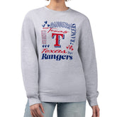 Texas Rangers G-III 4Her by Carl Banks Women's Collage Team Graphic Fleece Pullover Hoodie Heather Gray